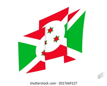 Burundi flag in an abstract ripped design. Modern design of the Burundi flag. Vector icon.