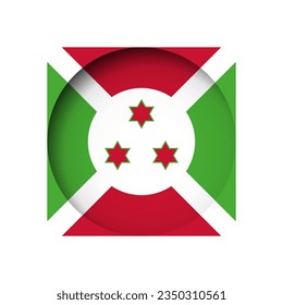 Burundi flag - behind the cut circle paper hole with inner shadow.