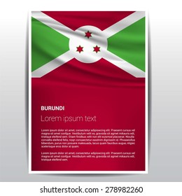 Burundi flag Brochure - Vector Flyer Cover Page Design