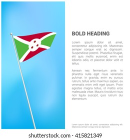 Burundi flag Brochure - Vector Flyer Cover Page Design