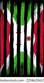 Burundi flag with brush paint textured isolated  on png or transparent background