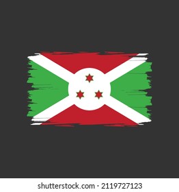 Burundi flag with brush stroke background