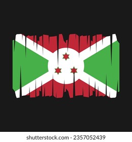 Burundi flag with brush stroke vector Illustration