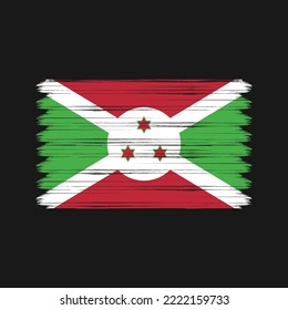 Burundi Flag Brush Strokes Painted