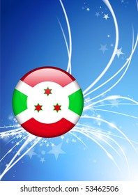 Burundi Flag Button on Abstract Light Background Original Illustration