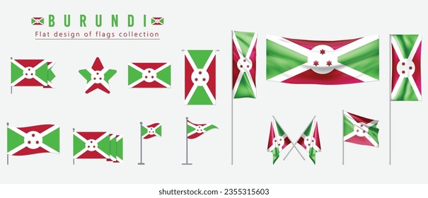 Burundi flag, flat design of flags collection