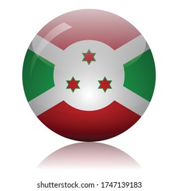 Ejemplo vectorial del botón de vidrio de bandera de Burundi