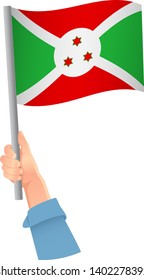 Burundi flag in hand icon