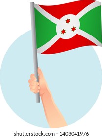 Burundi flag in hand icon