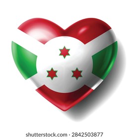 BURUNDI Flag Heart Shape Vector, Love BURUNDI National Symbol Design