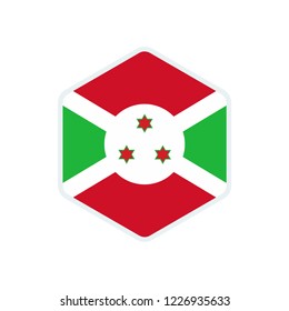 Burundi flag. Burundi hexagon flag.