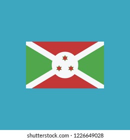 Burundi flag icon in flat design. Independence day or National day holiday concept.