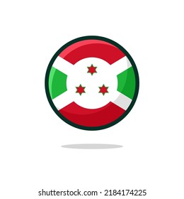 Burundi Flag Icon. Burundi Flag flat style isolated on a white background - stock vector.