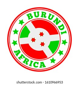 Burundi flag logo in a round vector illustration representing the national sign.