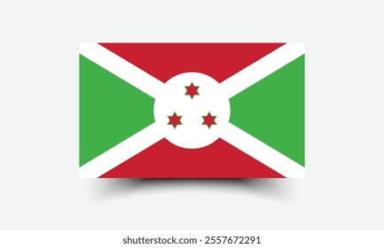 Burundi flag official colors and proportion digital vector illustration