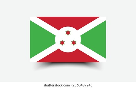 Burundi flag official colors and proportion digital vector illustration
