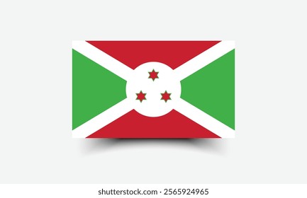 Burundi flag official colors and proportion digital vector illustration