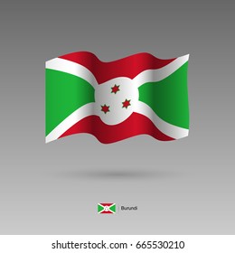 Burundi flag. Official colors and proportion correctly. High detailed vector illustration. 3d and isometry. EPS10