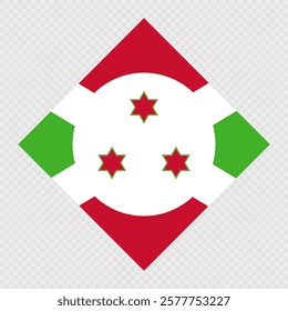 Burundi flag, official colors. Vector illustration.