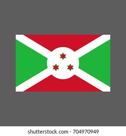 Burundi flag on the grey background. Vector illustration