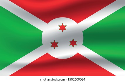 Burundi flag. Simple vector. National flag of Burundi 