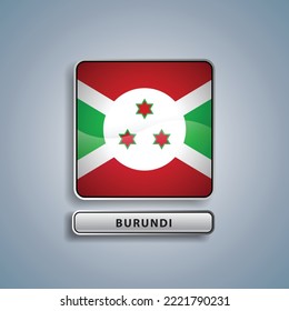 Burundi flag square button vector illustration