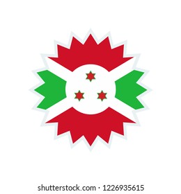 Burundi flag. Burundi star flag.