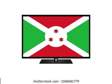 Burundi Flag Of Television,Vector Illustration, Isolate On White Background Icon. EPS10