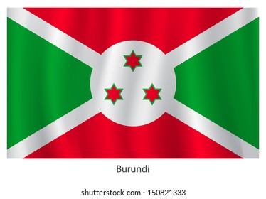 Burundi flag with title on the white background