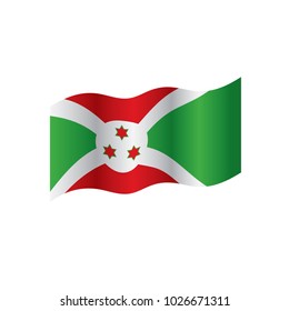 Burundi flag, vector illustration on a white background