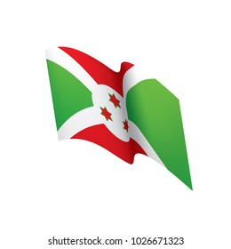 Burundi flag, vector illustration on a white background