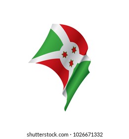 Burundi flag, vector illustration on a white background