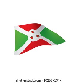 Burundi flag, vector illustration on a white background