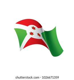 Burundi flag, vector illustration on a white background