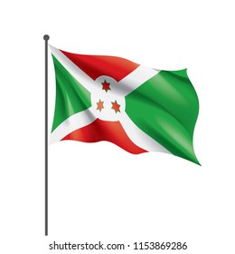 Burundi flag, vector illustration on a white background