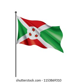 Burundi flag, vector illustration on a white background