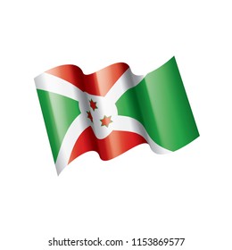 Burundi flag, vector illustration on a white background