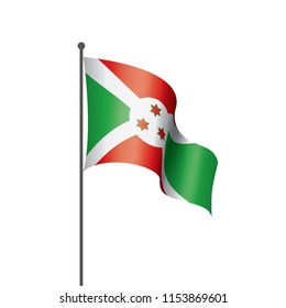 Burundi flag, vector illustration on a white background