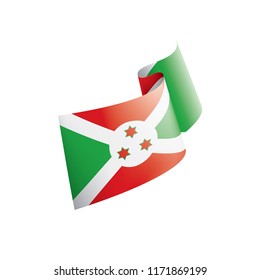 Burundi flag, vector illustration on a white background