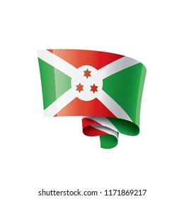 Burundi flag, vector illustration on a white background