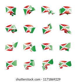 Burundi flag, vector illustration on a white background