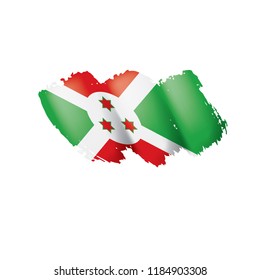 Burundi flag, vector illustration on a white background.