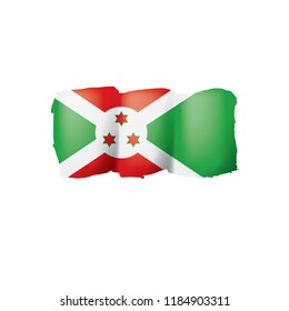 Burundi flag, vector illustration on a white background.