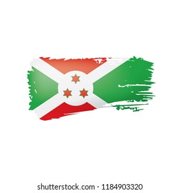 Burundi flag, vector illustration on a white background.