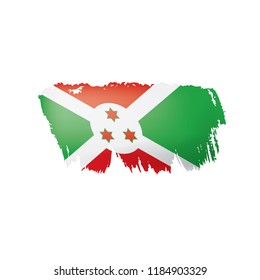 Burundi flag, vector illustration on a white background.