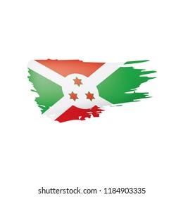 Burundi flag, vector illustration on a white background.