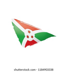 Burundi flag, vector illustration on a white background.