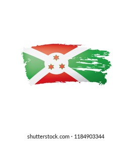 Burundi flag, vector illustration on a white background.