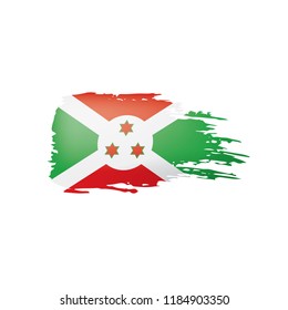 Burundi flag, vector illustration on a white background.