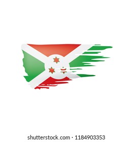 Burundi flag, vector illustration on a white background.
